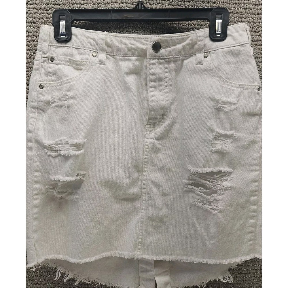 Tinseltown Skirt Womens Small White‎ Denim